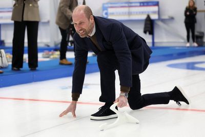 Kate and William try curling during Team GB visit in Scotland
