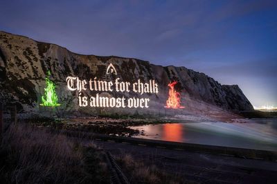 The Traitors-themed projection cast on Dover cliffs ahead of series finale