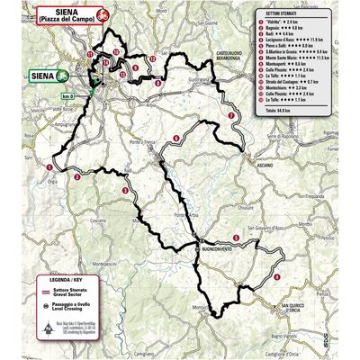 Strade Bianche 2026 route cuts race distance and number of gravel sectors after years of Pogačar dominance