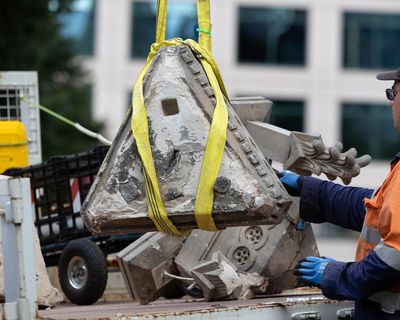 ‘Land back’: colonial monuments destroyed and vandalised in Melbourne’s Flagstaff gardens