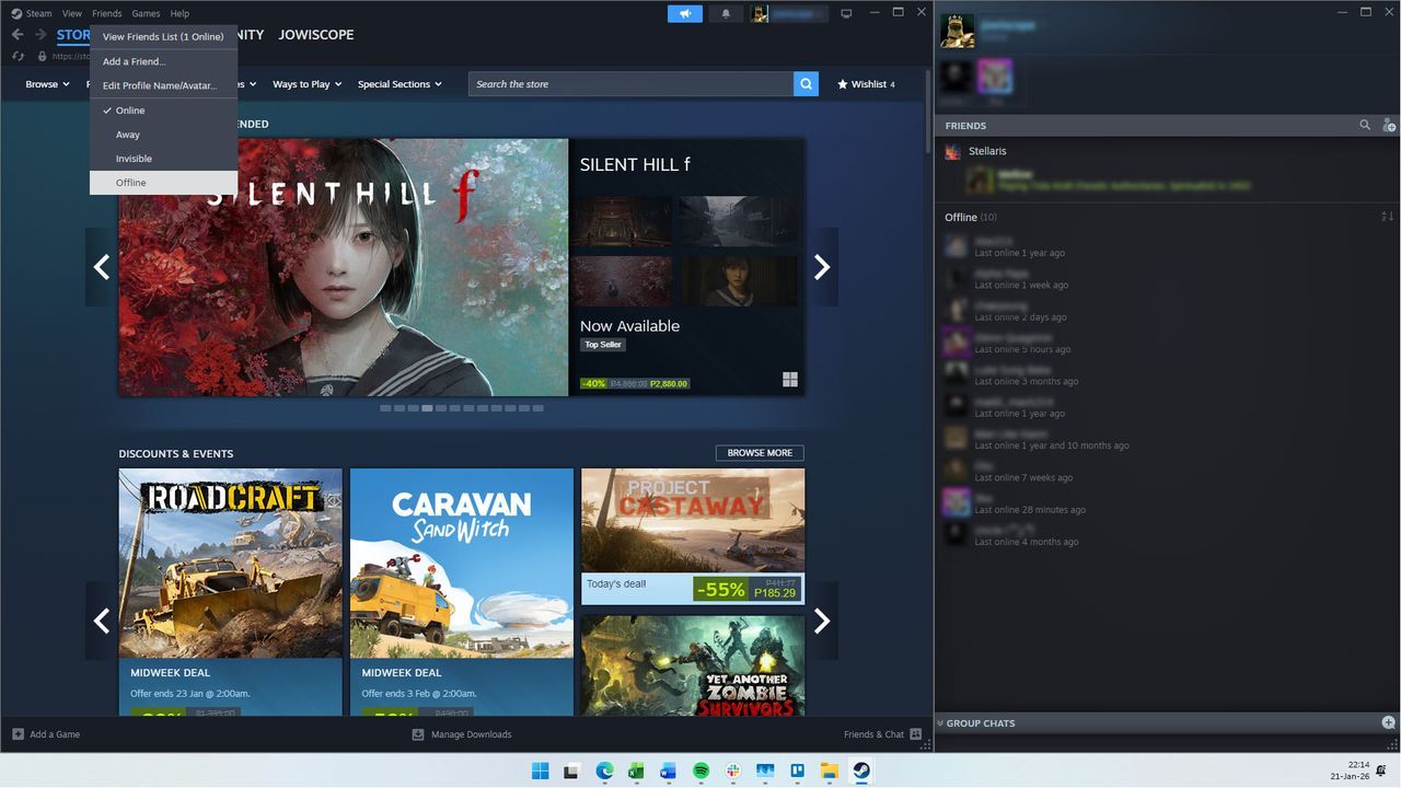 Steam client allegedly continues sharing your status…
