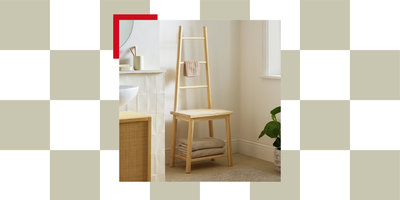 It's a Small Bathroom Savior — This Furniture Design Is Shelving, Storage, and Seating All in One, and Budget-Friendly, too