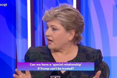 ‘How dare he’: Emily Thornberry attacks Trump over Nato frontline claim