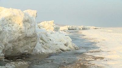 Rare ice ridges appear along Baltic Sea coast, drawing scientists' attention