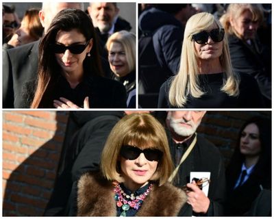 Anne Hathaway, Tom Ford and Donatella Versace attend Valentino's funeral in Rome