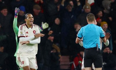 Liverpool: Virgil van Dijk bemoans controversial decision as Champions League hopes dented by Bournemouth