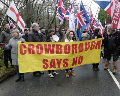 Thousands march in Crowborough over asylum plan for former military camp