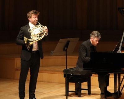 Ben Goldscheider/ Richard Uttley review – a horn, a piano … and a braying donkey