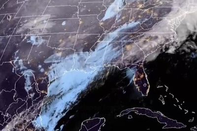 Stunning satellite footage shows huge winter storm gripping US