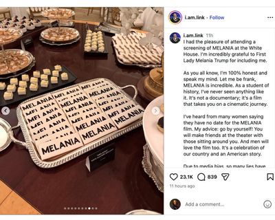 Black cakes and branded buckets: welcome to the White House premiere for Brett Ratner’s Melania movie