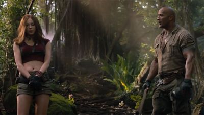 Karen Gillan With The Skinny: What Does The Rock's Stunt Double Do When He Has Downtime On The Jumanji Set?