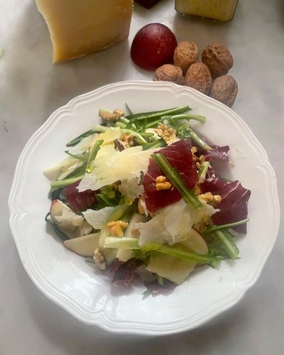 Rachel Roddy’s puntarelle, radicchio, celery, apple and cheese salad recipe