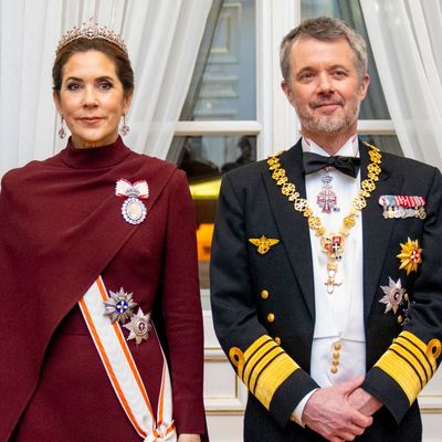 Queen Mary Styles Winter's Most Regal Cape Dress With Her Second Tiara in a Week