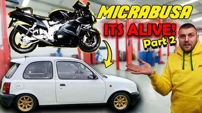 Sticking A Hayabusa Engine Inside A Tiny '90s Nissan Hatchback Is A Great Idea
