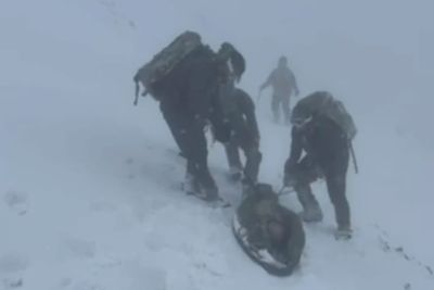 Marines on training exercise rescue climber in freezing conditions on Ben Nevis