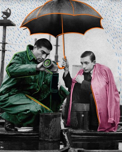 The kindness of strangers: while we waited outside in the rain, a young boy brought us hot tea and cake