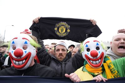Man United fans wear clown masks in latest protest against club’s owners