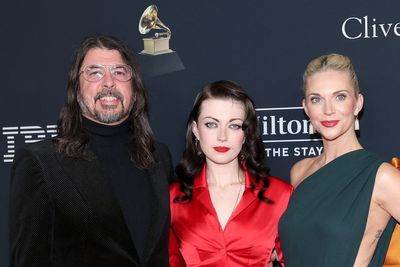 Dave Grohl and wife Jordyn Blum put on united front with daughter at pre-Grammys party after infidelity scandal