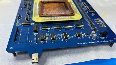 Researcher builds bizarre 128-byte USB drive the size of a dinner plate using ancient pre-semiconductor magnetic core memory technology — data disappears once it is read, requiring special handling