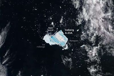 NASA shows iceberg A-23A turns Blue: One of Antarctica’s oldest giants