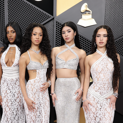 Katseye Coordinates in Ludovic de Saint Sernin Lace Gowns at the 2026 Grammys