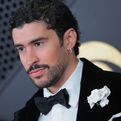 Bad Bunny Wears Schiaparelli's First Haute Couture Menswear Look at the 2026 Grammys