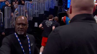 NBC Cameraperson's Attempt to Follow Thunder Players Off Court Did Not Go Well