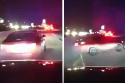 Police deploy Batman-style grappling hook from patrol car to snare speeding motorist