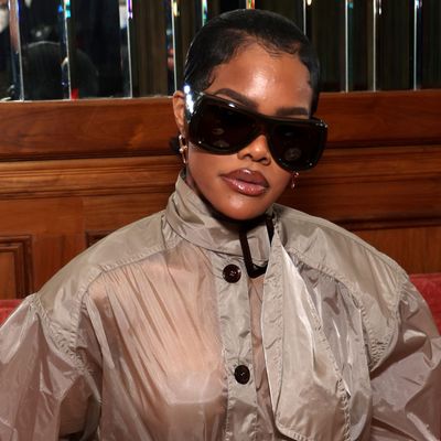 Teyana Taylor Trades Her Ab Cut-Out Grammys Gown for a Sheer After-Party Trench Coat