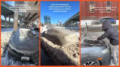 Philadelphia woman’s Honda becomes tourist attraction after freezing into a literal ice block