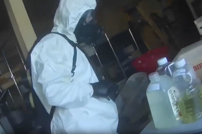 Watch as Las Vegas ‘biolab’ is busted as SWAT and hazmat teams storm property