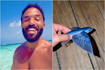 ‘Oh dear’: Craig David’s attempt to rescue flying fish goes hilariously wrong