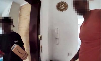 Moment teenage burglars pose as Amazon delivery drivers to steal £3million in crypto at knifepoint