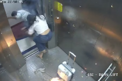 Woman injured after dozens of gas-filled balloons explode inside lift