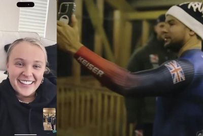 Jojo Siwa fears for Chris Hughes’ life as he takes on Winter Olympics stunt