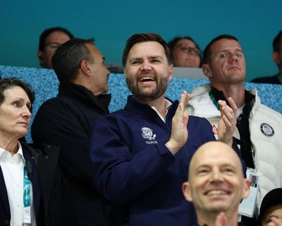 JD Vance’s first Olympic appearance unfolds with more photo-ops than protests