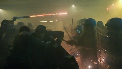 Italian police fire tear gas as protesters clash near Winter Olympics venue