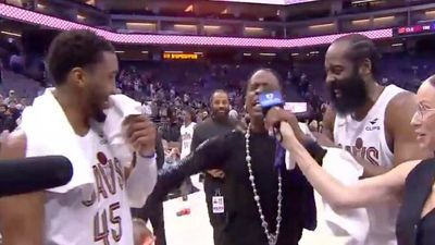Travis Scott Hilariously Crashes James Harden’s Interview After First Win With Cavs