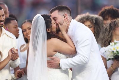 Couple gets married in the middle of Bad Bunny’s Super Bowl halftime show
