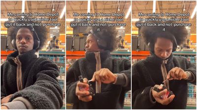 Man walks into Home Depot, uses a tool, and puts it back on the shelf — says he will do it again
