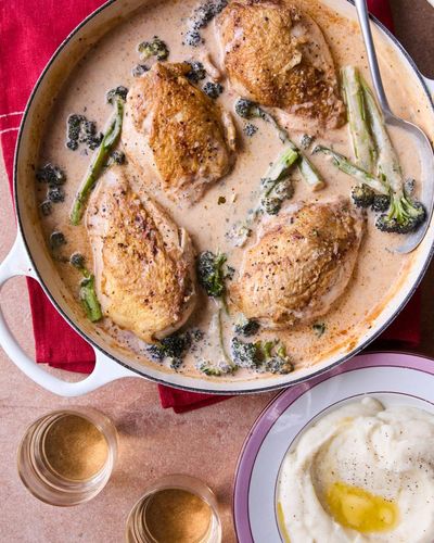 Georgina Hayden’s quick and easy recipe for creamy chicken and mustard fricassee