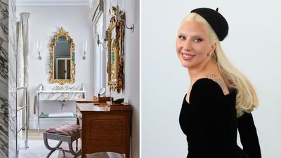 Lady Gaga’s White and Gold Bathroom Makes Loud Luxury Feel Unusually Sophisticated – It’s Bold but Somehow Therapeutic