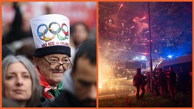 Police deploy tear gas and water cannons as Winter Olympic protests over ICE and environmental concerns become violent