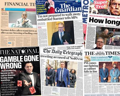 ‘PM comes out fighting’: what the UK papers say as Starmer battles on