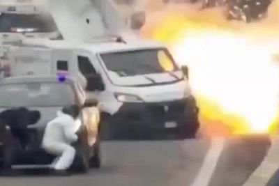 Masked gang blow up armoured truck on Italian highway in audacious heist