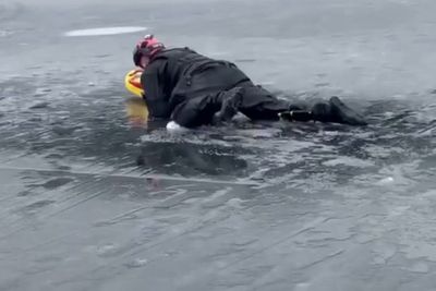 Man rescued from freezing water by officers mid-training exercise