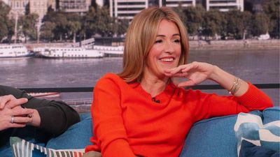 Cat Deeley's cosy red knit and real suede skirt are the spring staples I'm after