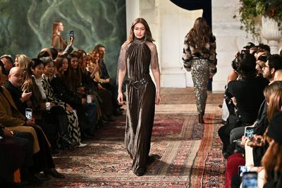 Ralph Lauren's fall 2026 collection a mix of romantic adventure with metallic flair
