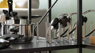 Not Only Is IKEA’s Pot Lid Organizer Great for Storing Vinyl Records — This Space-Saving, Budget-Friendly Storage Also Works for Plates, Trays, and Pot Lids, too, of Course