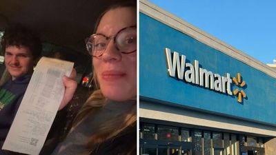 Walmart receipt checker stops shopper at the Door. Then the worker does something sketchy with the receipt